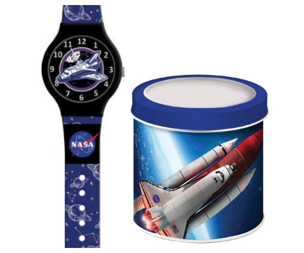 NASA analóg karóra fém díszdobozban