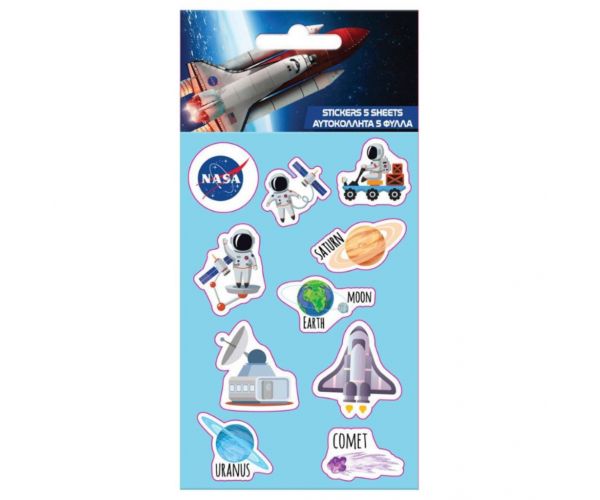NASA öntapadós matrica szett  8x12cm-es íven 5db