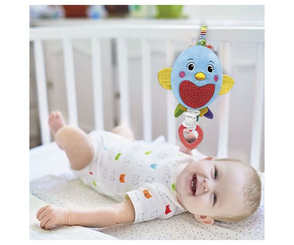 Felhúzható zenélő pihe-puha plüss kismadár - Clementoni baby