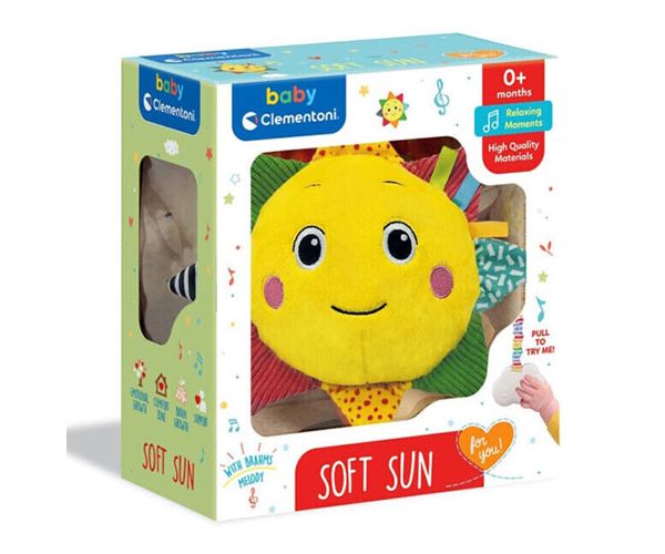 Felhúzható zenélő pihe-puha plüss napocska - Clementoni baby