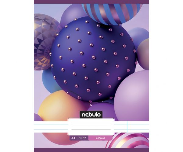Nebulo: Színes gömbök vonalas füzet 81-32 A/4