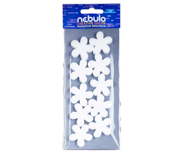Nebulo: Mini virágok polisztirol dekoráció 10db-os szett
