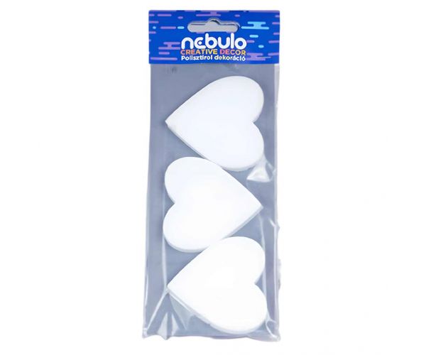 Nebulo: Szívek polisztirol dekoráció 3db-os szett