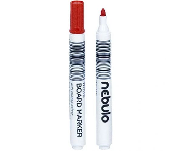 Nebulo: WhiteBoard marker kúpos hegyű táblafilc piros színben