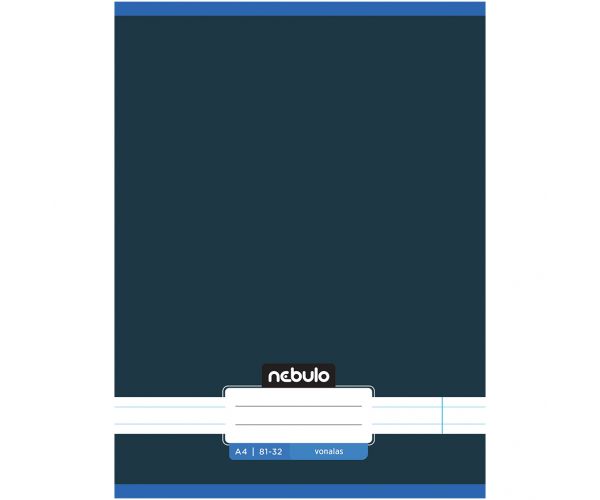 Nebulo: Tűzött vonalas grafitkék színű füzet 81-32 A/4