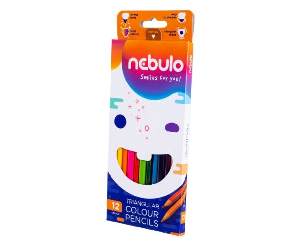 Nebulo: Háromszög alakú 12db-os színes ceruza szett