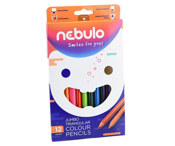 Nebulo: Jumbo háromszög alakú színes ceruza készlet 12db-os szett