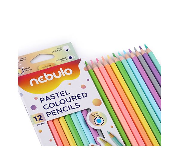 Nebulo: Pasztell színű színes ceruza készlet 12db-os szett