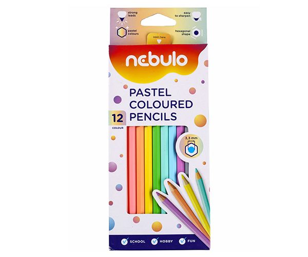 Nebulo: Pasztell színű színes ceruza készlet 12db-os szett
