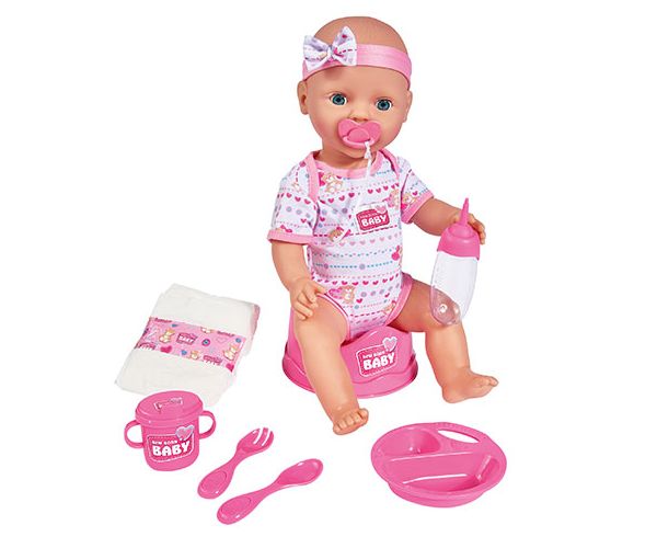 New Born Baby Pisilős baba kiegészítőkkel 43cm - Simba Toys