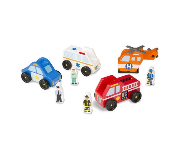Vészhelyzet fa járművek és figurák - Melissa & Doug