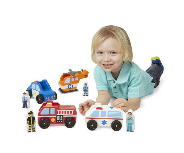 Vészhelyzet fa járművek és figurák - Melissa & Doug