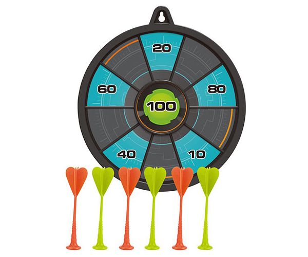 Két oldalas darts tába tapadókorongos nyilakkal