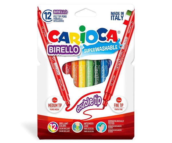 Színes filctoll szett kétféle fejjel 12 db-os - Carioca