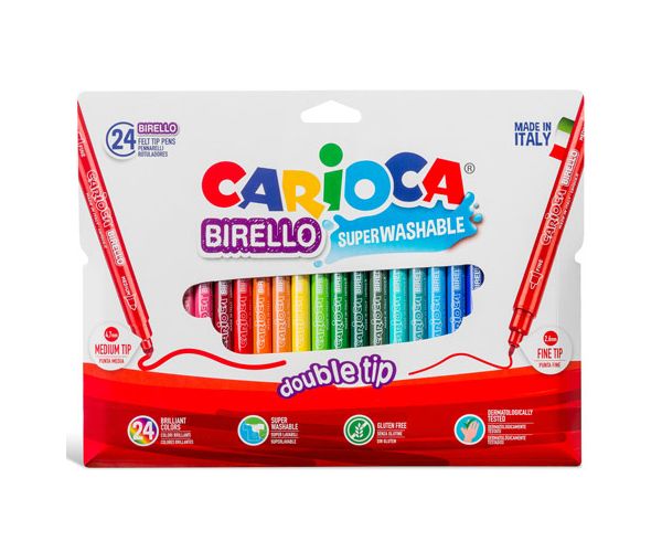 Színes filctoll szett kétféle fejjel 24 db-os - Carioca