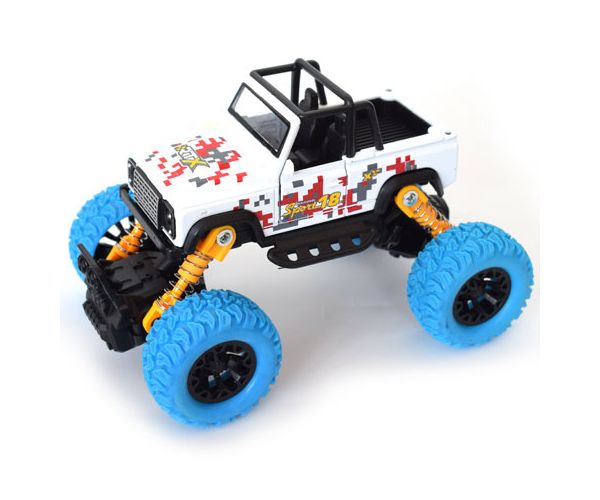 Off-Road hátrahúzós fehér terepjáró 1/32