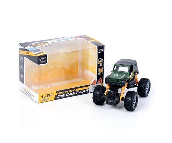 Off-Road hátrahúzós szürke Jeep terepjáró 1/32