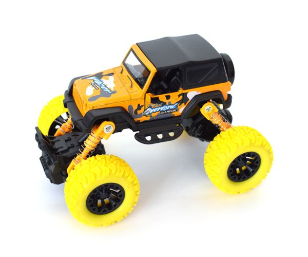 Off-Road hátrahúzós sárga terepjáró 1/32