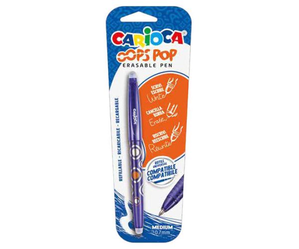 OOPS POP radírozható kék golyóstoll - Carioca
