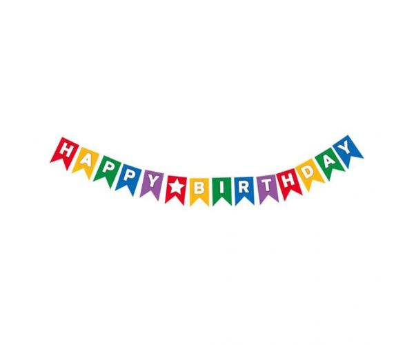 Happy Birthday feliratos party banner 230cm