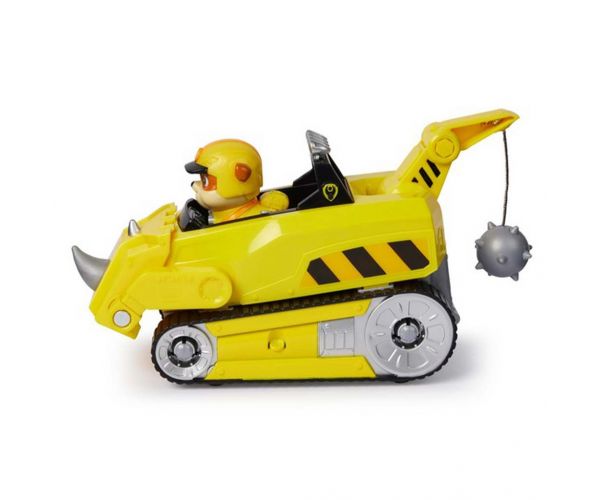 Mancs Őrjárat: Jungle Pups Rubble minifigura orrszarvús járművel - Spin Master