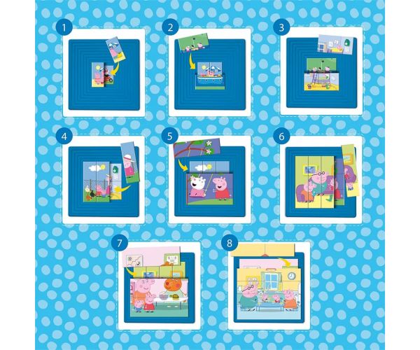 Peppa malac 8 az 1-ben 25db-os progresszív puzzle - Lisciani
