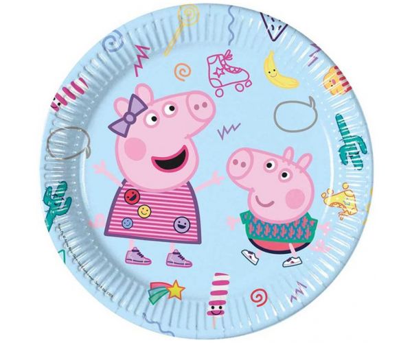 Peppa malac papírtányér 8db-os szett 23cm