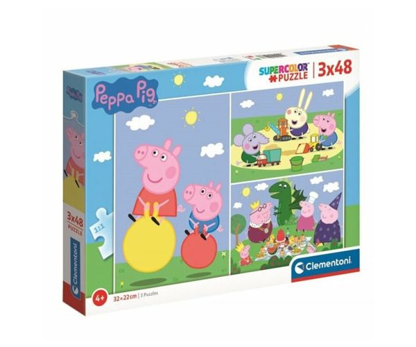 Peppa malac 3x48db-os puzzle szett - Clementoni