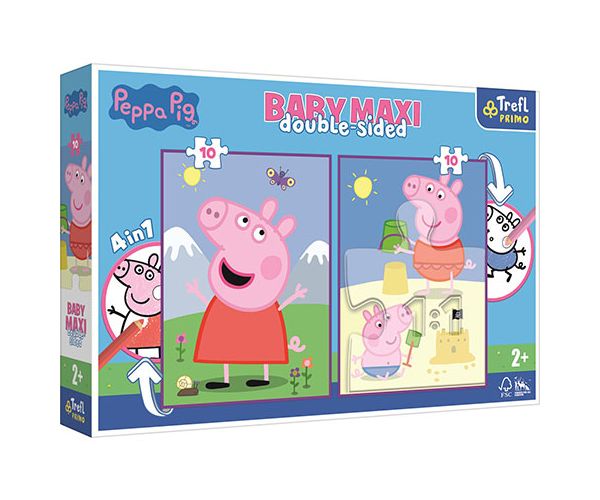 Peppa malac kétoldalas 4 az 1-ben Baby Maxi puzzle 2x10db-os - Trefl