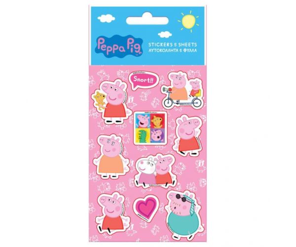 Peppa malac öntapadós matrica szett 8x12cm-es íven 5db
