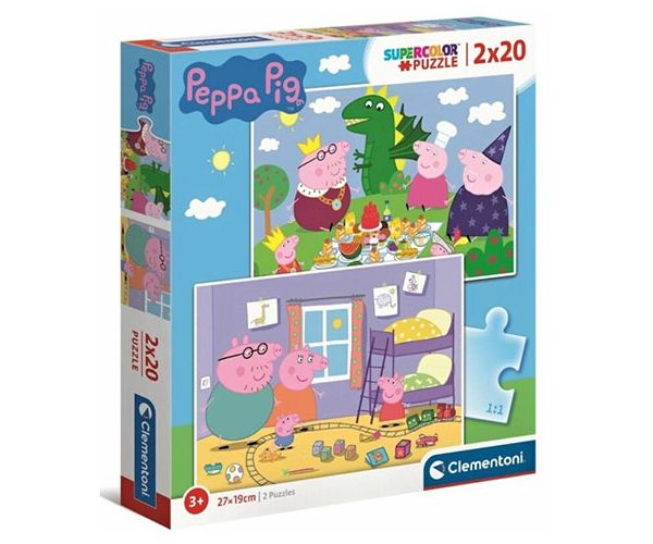 Peppa malac Supercolor 2 az 1-ben puzzle 2x20db-os - Clementoni