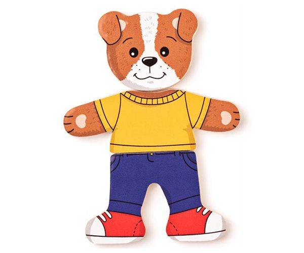 Öltöztethető kutyus fa puzzle 18db-os - Woodyland