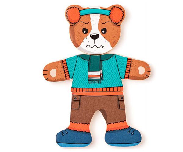 Öltöztethető kutyus fa puzzle 18db-os - Woodyland