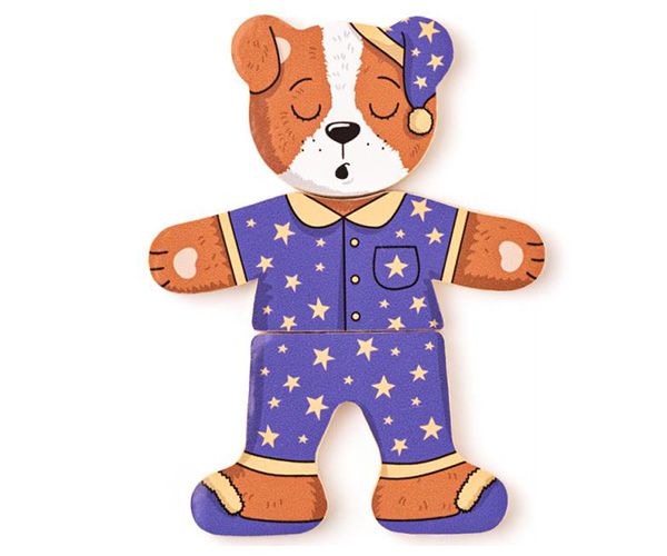 Öltöztethető kutyus fa puzzle 18db-os - Woodyland