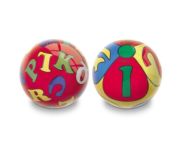 Betűk és számok gumilabda 14cm - Mondo Toys