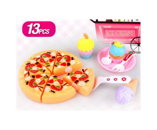 Pizza játékszett édességekkel 13db-os