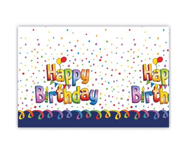 Happy Birthday műanyag asztalterítő – 120x180 cm
