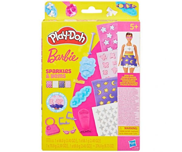 Play-Doh: Barbie csillogás és drágakövek gyurma szett - Hasbro