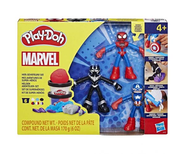 Play-Doh: Marvel Hősies kalandok gyurmaszett készlet 3db figurával - Hasbro
