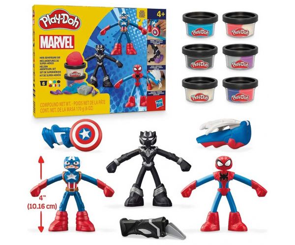 Play-Doh: Marvel Hősies kalandok gyurmaszett készlet 3db figurával - Hasbro