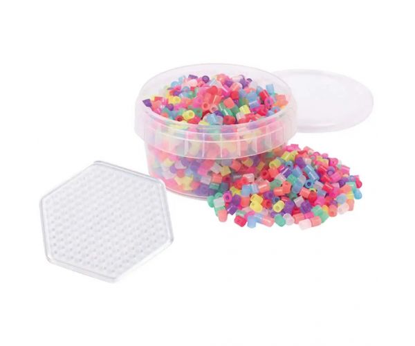 PlayBox: 5mm-es MIDI vasalható glitteres gyöngy 1000db-os hatszögletű alaplappal