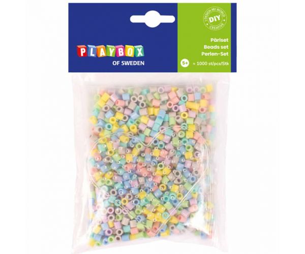 PlayBox: 5mm-es MIDI vasalható gyöngyök - Pasztell színek 1000db-os csomag