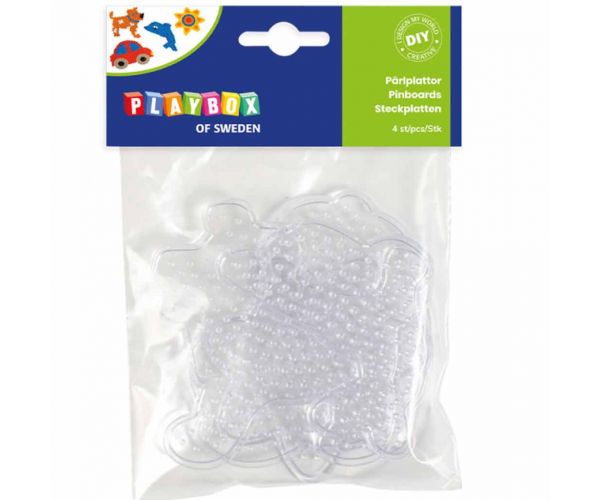 PlayBox: 5mm-es MIDI vasalható gyöngy alap - kutya, autó, hal, virág 4db-os csomag