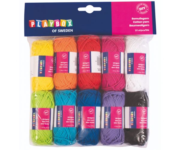 PlayBox: Színes pamut fonal szett 10x10gramm