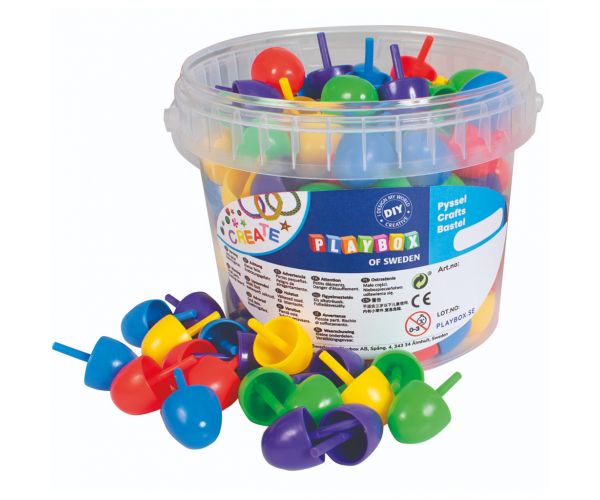 PlayBox: Színes nagyméretű mozaik pötyi 125 db-os szett vödörben 2cm