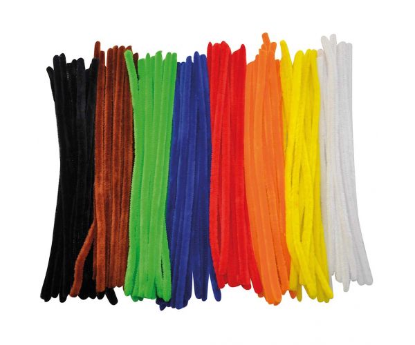 PlayBox: Színes zsenília szálak alap színek 10mm x 30cm 100db-os csomag
