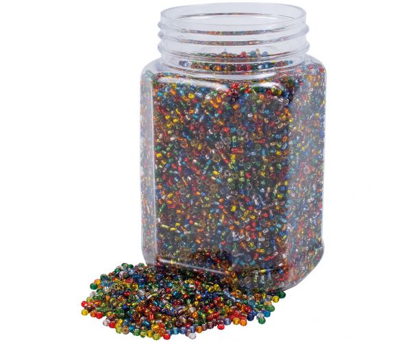 PlayBox: Fűzhető színes műanyag áttetsző gyöngyök 2-3 mm 500g