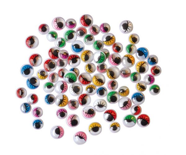 PlayBox: Színes mozgó szemek pillákkal 7-10mm-es 230 db-os szett