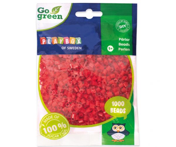 PlayBox: Go Green 5mm-es MIDI vasalható gyöngy 1000db-os piros színben