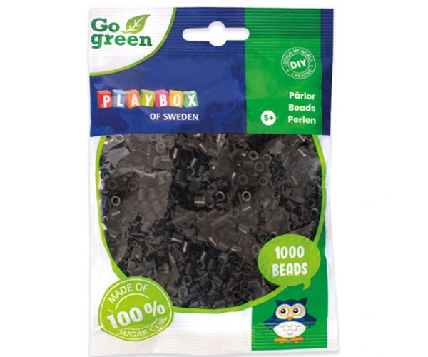 PlayBox: Go Green 5mm-es MIDI vasalható gyöngy 1000db-os fekete színben